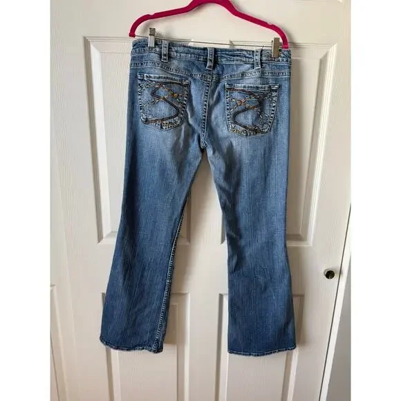 Silver Jeans Vintage Y2K Frances Flare Jeans Distressed Size 33/31 - Picture 2 of 10